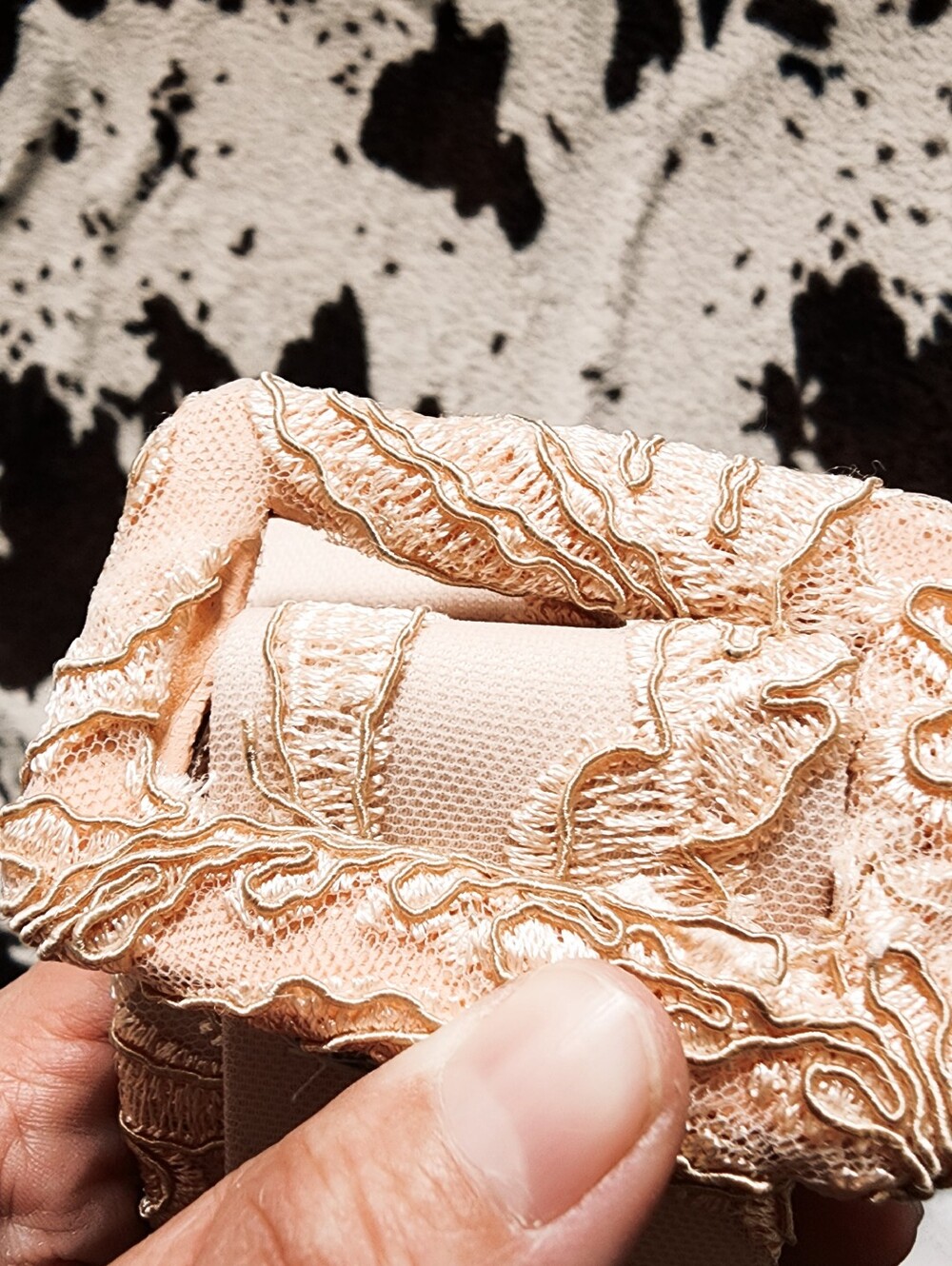 WOMEN'S 80'S NYLON WIDE BELT - PEACH
